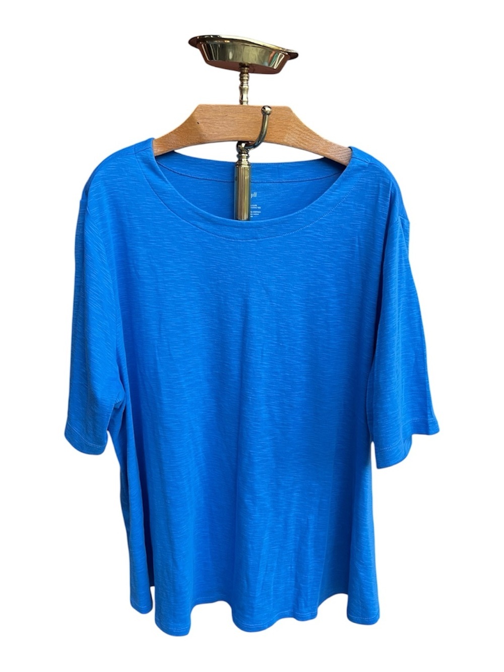 J. Jill NEW Pima Slub Elbow-Sleeve Tee - Bright Blue 4X